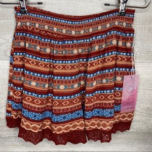 NWT Boho Shorts Earth Tones by Onetheland Large